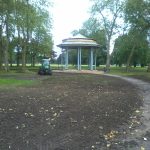 Renovation Groundworks taking place in Victoria Park after event, comissioned by Tower Hamlets