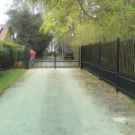 Installation of fencing complete with secure gate at Gorsfield manor house, commissioned by Tower Hamlets Council.