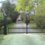 Installation of fencing complete with secure gate at Gorsfield manor house, commissioned by Tower Hamlets Council.