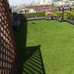 Artificial turf laid to created a beautiful low maintenance roof top garden and Vintners Hall