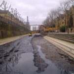 Drain down and deep clean of Wapping Canal carried out by Bow Maintenance and Landscaping for Tower Hamlets Council