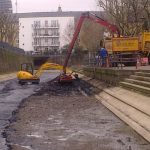 Drain down and deep clean of Wapping Canal carried out by Bow Maintenance and Landscaping for Tower Hamlets Council