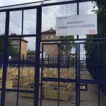 Bancroft community gardens sign made, delivered and installed by Bow Maintenance and Landscaping, who also provided all the planters for the community gardens.