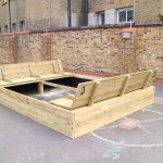 Hand Made Bespoke sandpit which can fold back into a bench for Children to sit on, created by Supervisor at Bow maintenance and landscaping