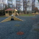 View of the completed works of laying safety surfacing by Bow Maintenance and landsacaping at Mowlam school